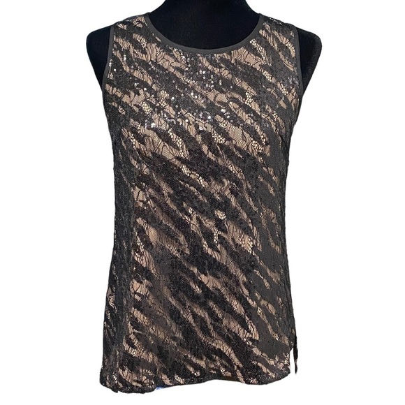 MM Couture Split Back Sequin Lace Sleeveless Top Small NWT Whimsigoth Y2K - Picture 1 of 6